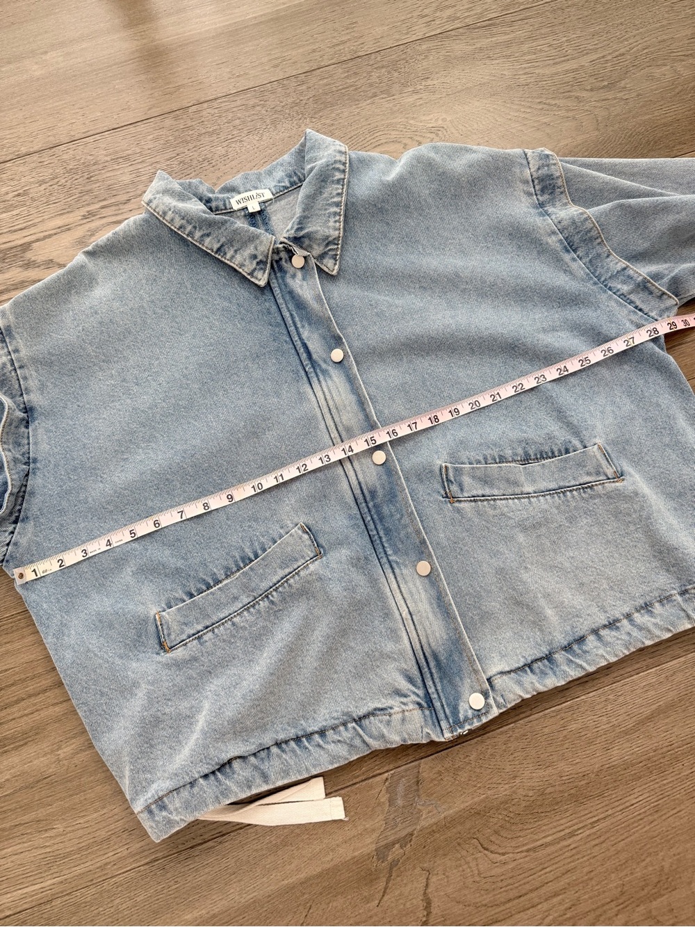 Wishlist Oversized Cotton Denim Cinch Hem Bomber Jacket Large - Picture 13 of 14